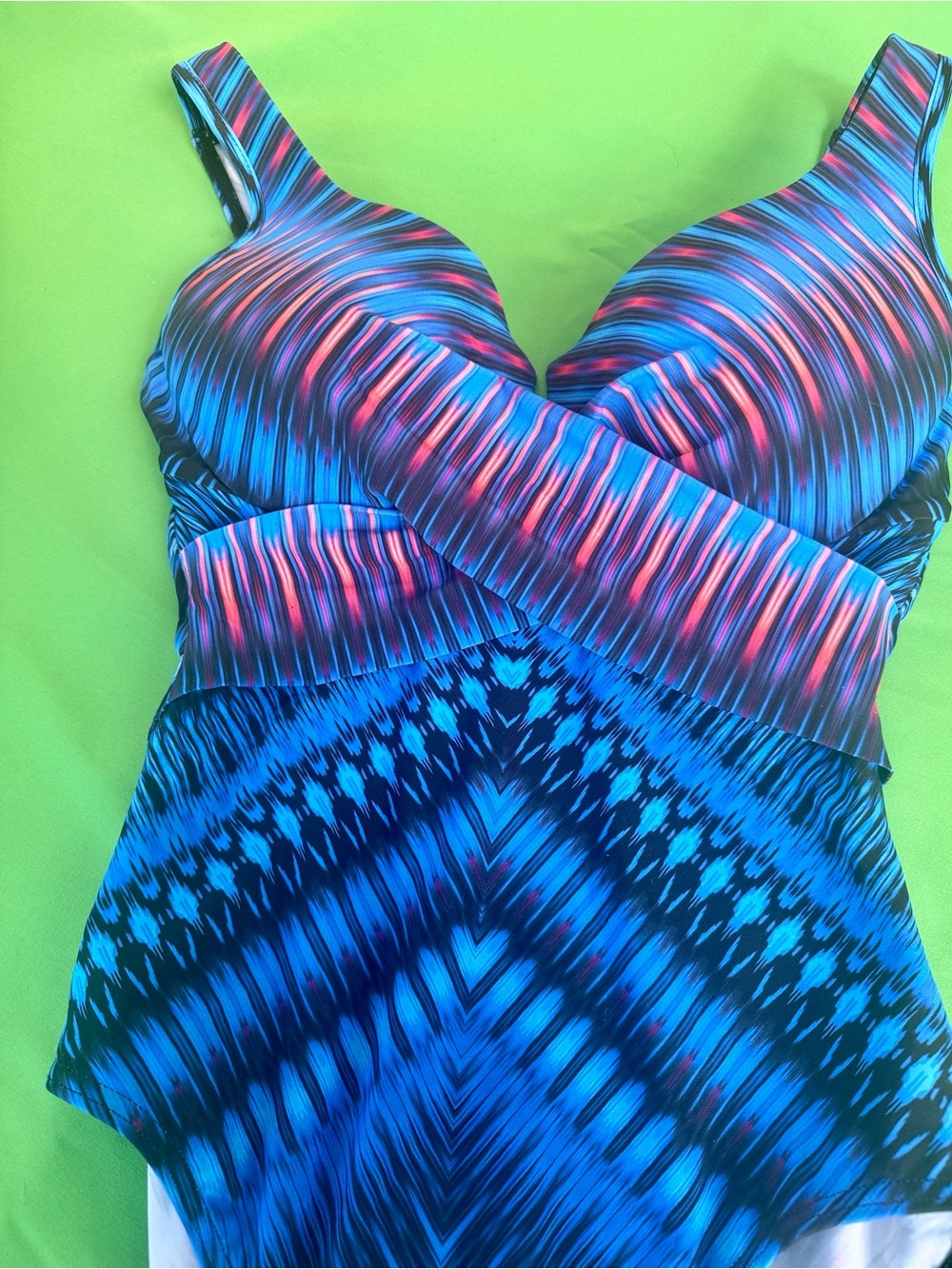 Miraclesuit Blue Printed Swimsuit, like-new.